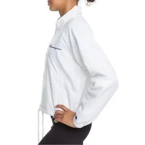 Champion Heritage Cropped White Windbreaker Coaches Jacket Women's Size S